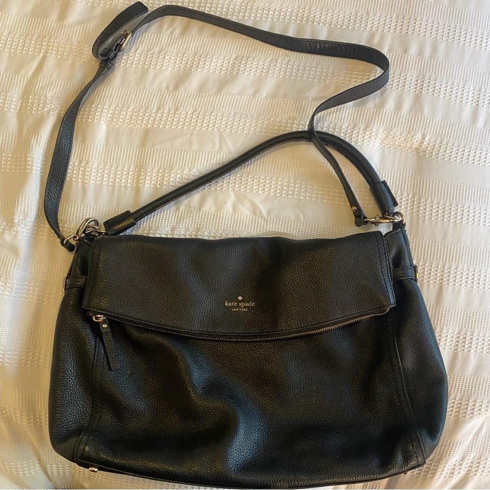 Kate Spade Black Leather Boho Bag